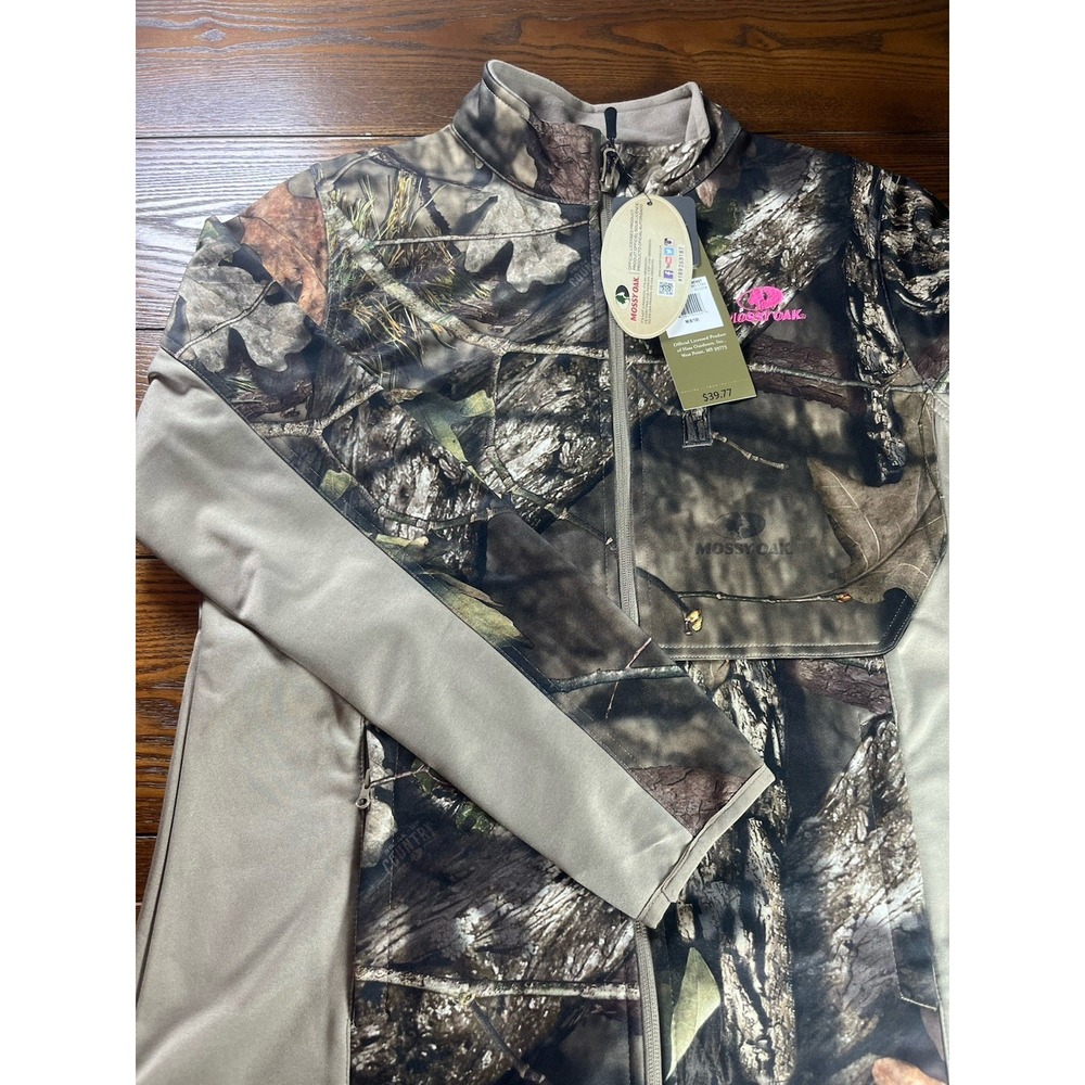 NEW Mossy Oak Hunting Jacket Women Camo Full Zip Waterproof Softshell Country
